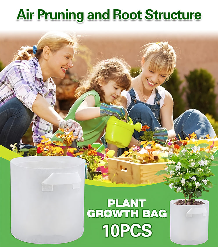 【10ks】🌱 3/4/5/7/10 galonů sáčky na pěstování zeleniny/květin/rostlin, silné netkané sáčky na pěstování