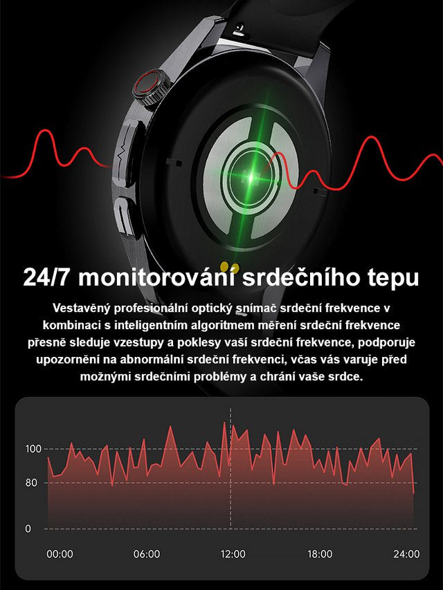 Ocelový náramek Watch4 Pro hodinky na měření hladiny cukru v krvi