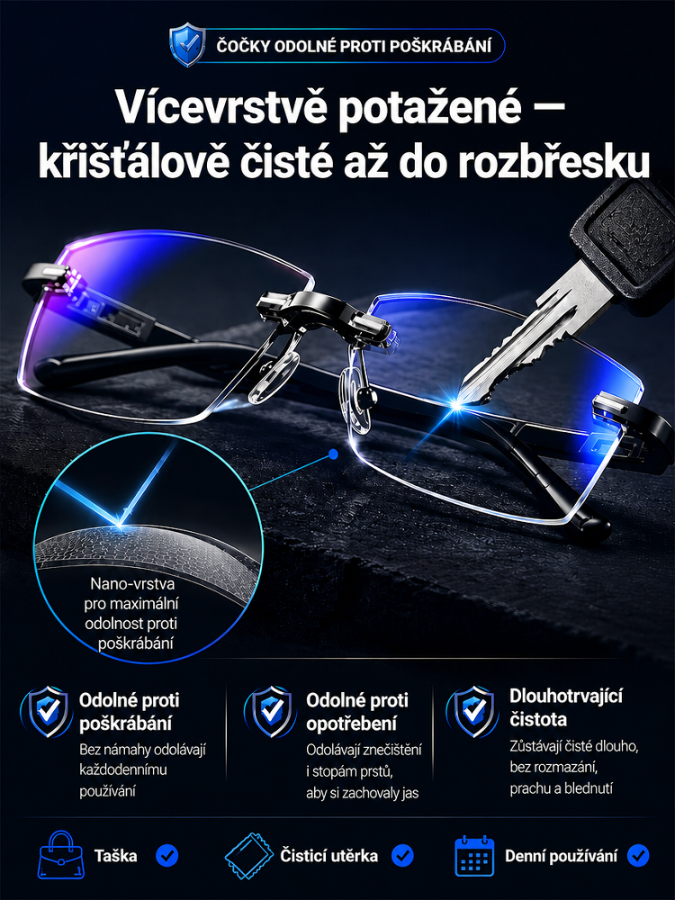 Ultra lehké diamantové bezerámové brýle
