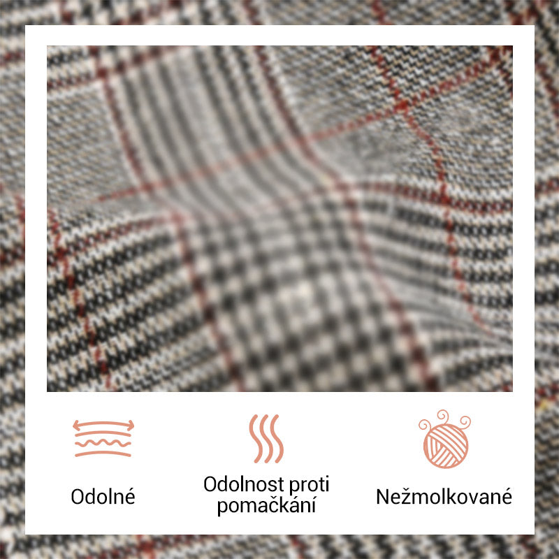 🔥Podzimní malý dámský oblek s klopovým límcem a kostkovanými knoflíky