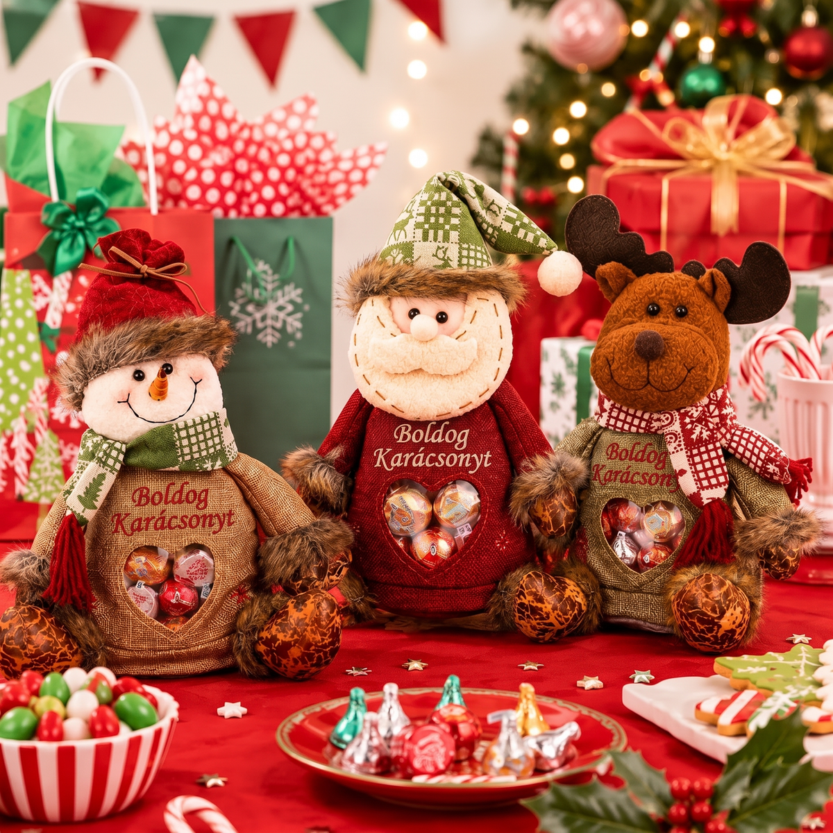🎄🎁 SLEVA 49 % poslední den! Vánoční dárkové tašky na zip – sváteční balení 🎅✨