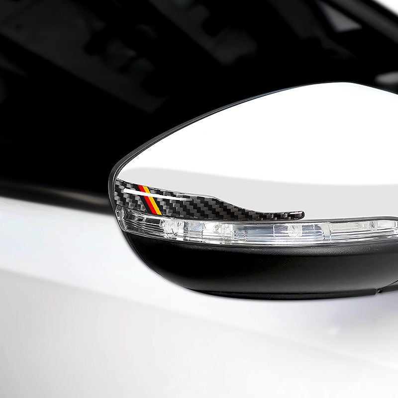 Samolepka na zrcátko z uhlíkových vláken s ochranou proti nárazu a logem