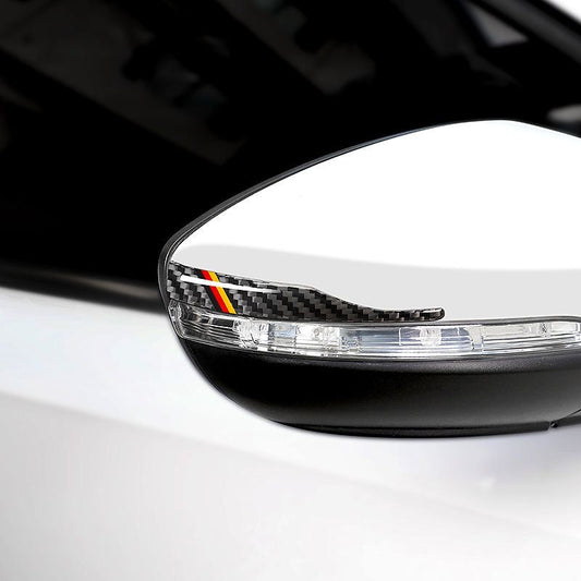 Samolepka na zrcátko z uhlíkových vláken s ochranou proti nárazu a logem