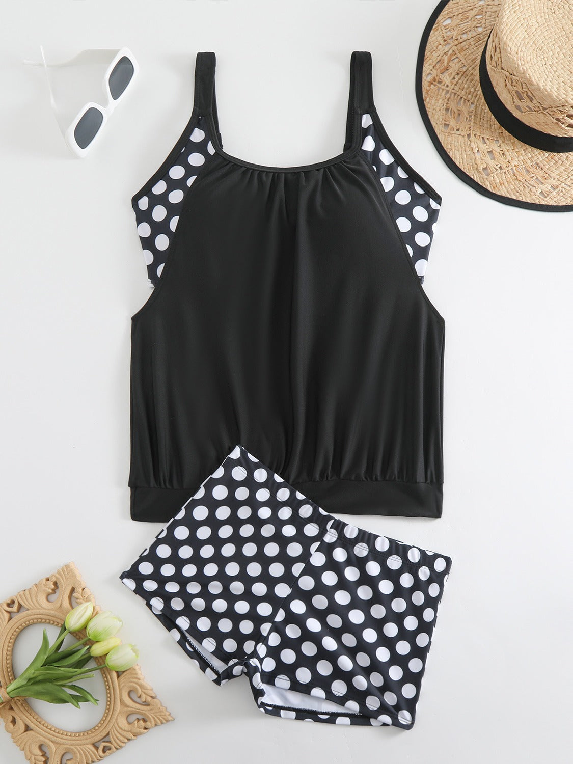 👙Dámské dvoudílné plavky s puntíky✨