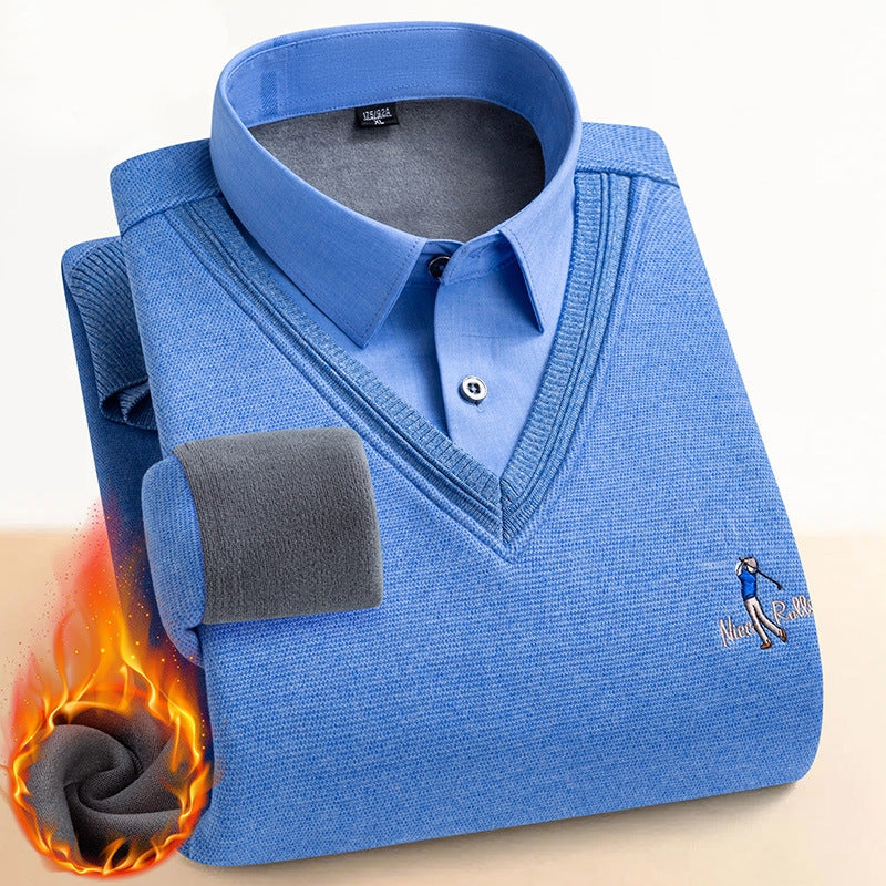 🔥Pánský zateplený svetr s dvojitou fleecovou podšívkou