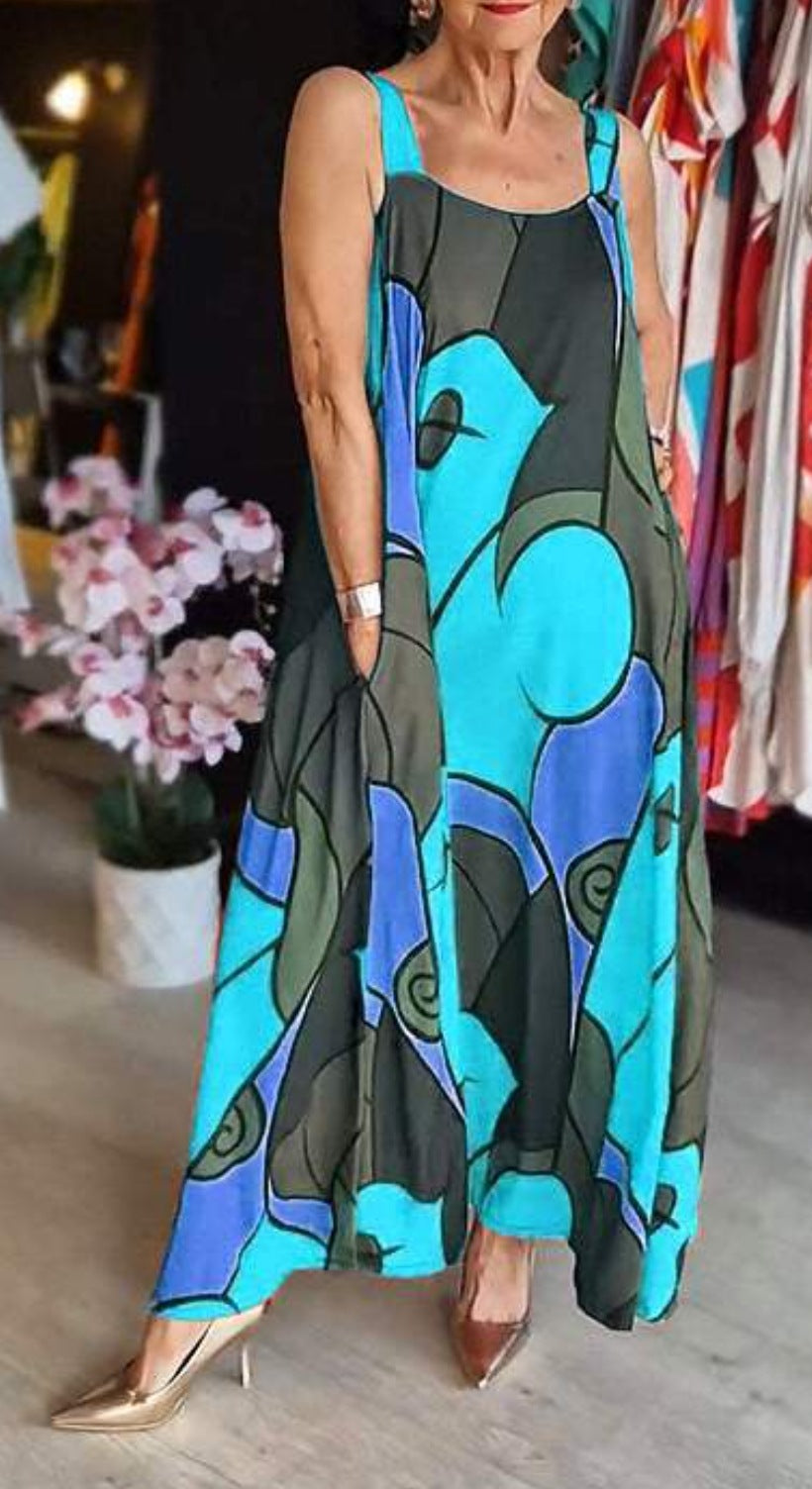 💝Dámské šaty s čtvercovým výstřihem s potiskem a podvazky 3.66