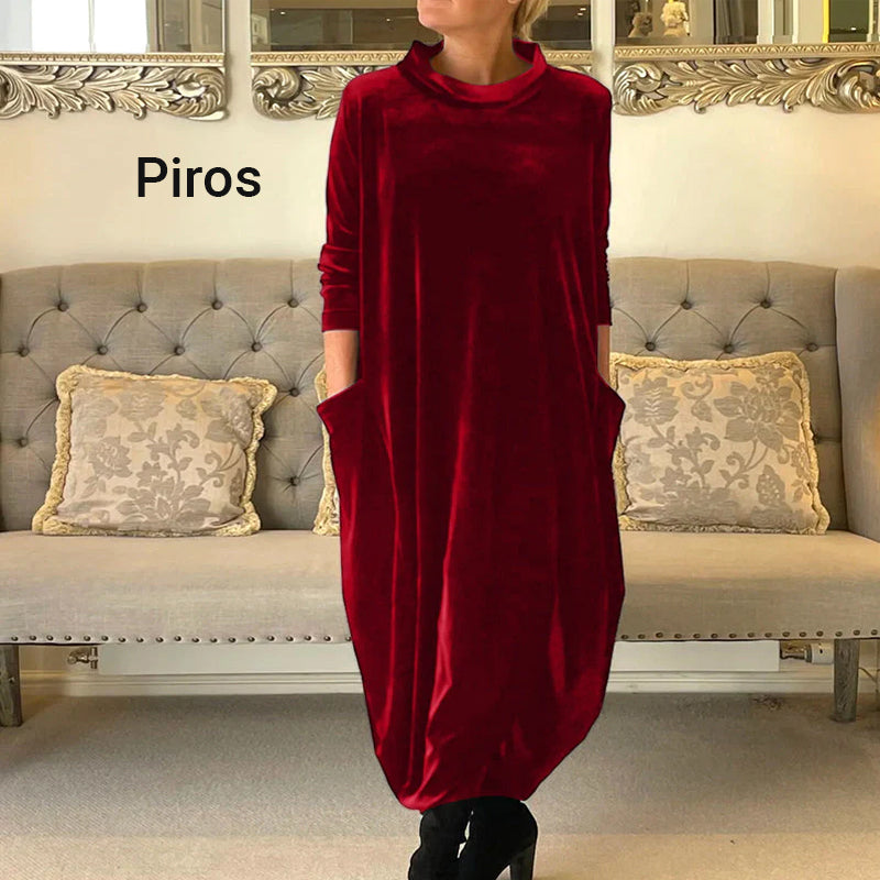 Elegantní elegantní sametové dlouhé šaty