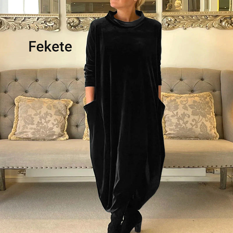 Elegantní elegantní sametové dlouhé šaty