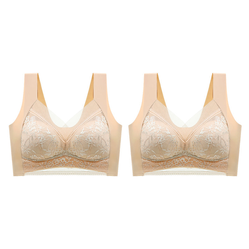 👙 Super pohodlná a měkká dámská krajková podprsenka bez ocelových kroužků【✨1 + 1 zdarma】