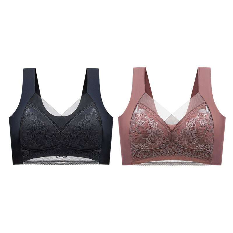 👙 Super pohodlná a měkká dámská krajková podprsenka bez ocelových kroužků【✨1 + 1 zdarma】