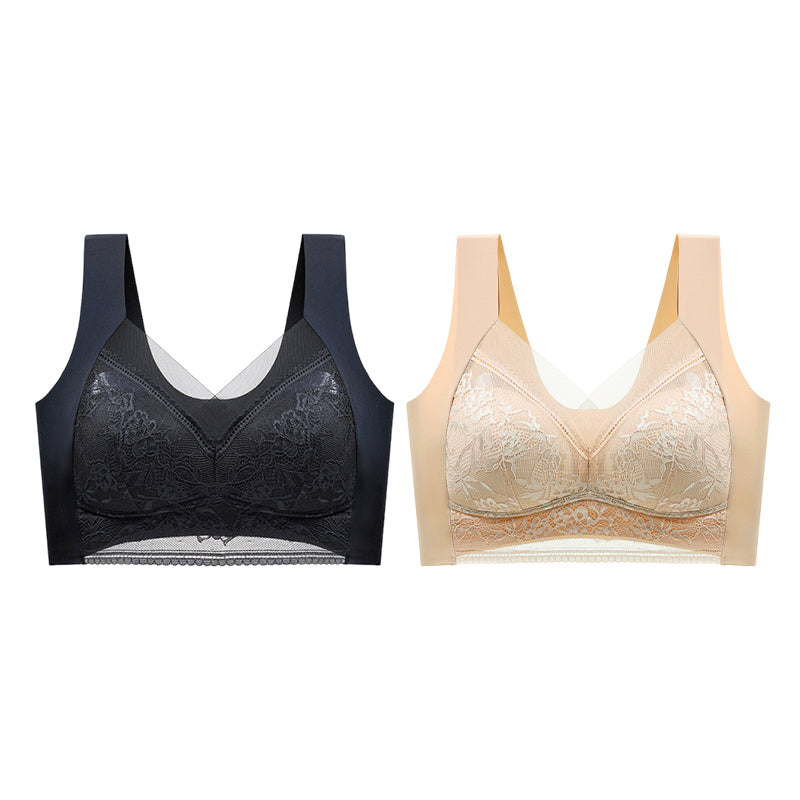 👙 Super pohodlná a měkká dámská krajková podprsenka bez ocelových kroužků【✨1 + 1 zdarma】