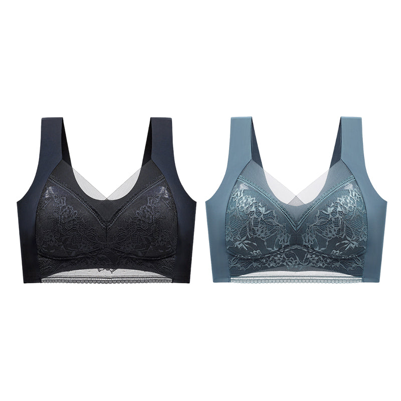 👙 Super pohodlná a měkká dámská krajková podprsenka bez ocelových kroužků【✨1 + 1 zdarma】