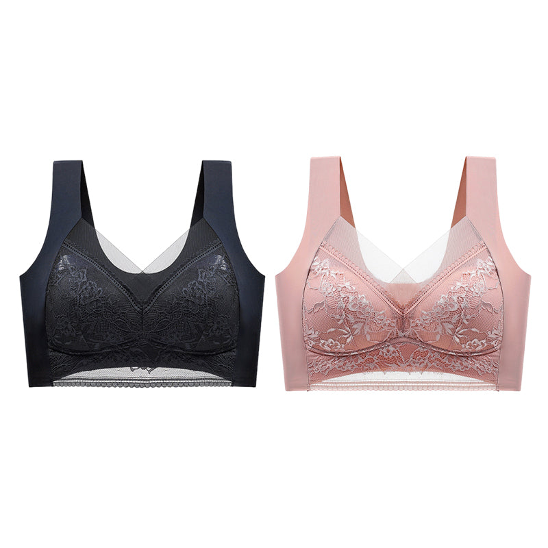 👙 Super pohodlná a měkká dámská krajková podprsenka bez ocelových kroužků【✨1 + 1 zdarma】