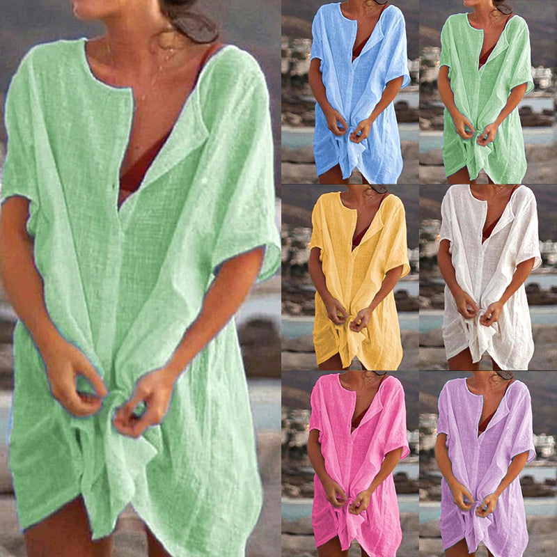 💁‍♀️Žhavý výprodej 🔥 Dámská volná dlouhá košile z bavlny a lnu (S-8XL)