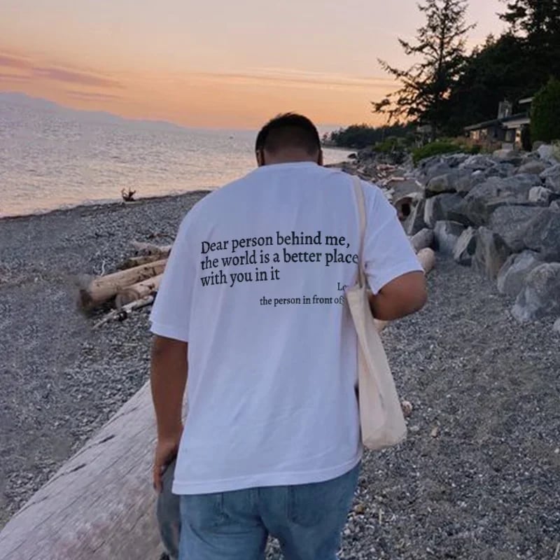 💥Nové unisex tričko s potiskem "Dear Person Behind Me" ve velké velikosti z roku 2025