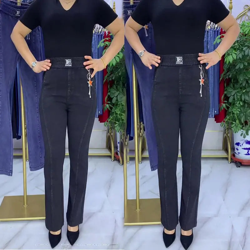 👖[M-4XL] Dámské strečové džíny s vysokým pasem