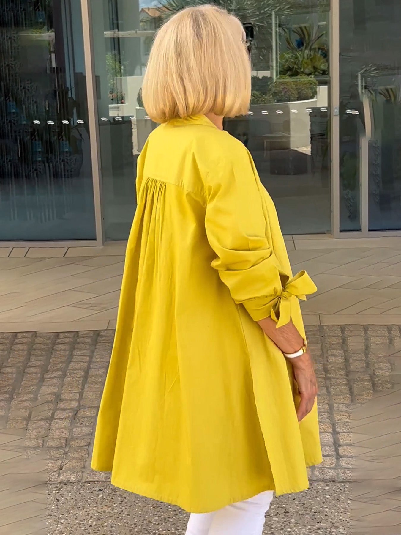 🌸Dlouhé jednobarevné bavlněné bundy pro ženy-TAB