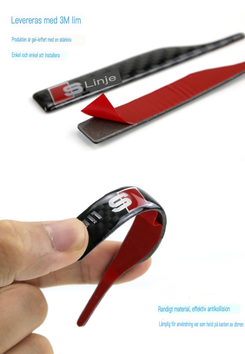 Samolepka na zrcátko z uhlíkových vláken s ochranou proti nárazu a logem