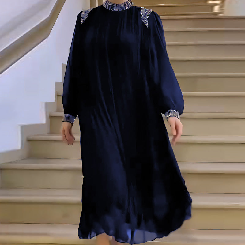 🌹Plisované maxi šaty s lesklými krystaly