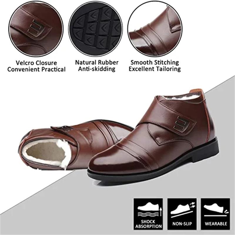 Teplé, kožené business boty pro muže