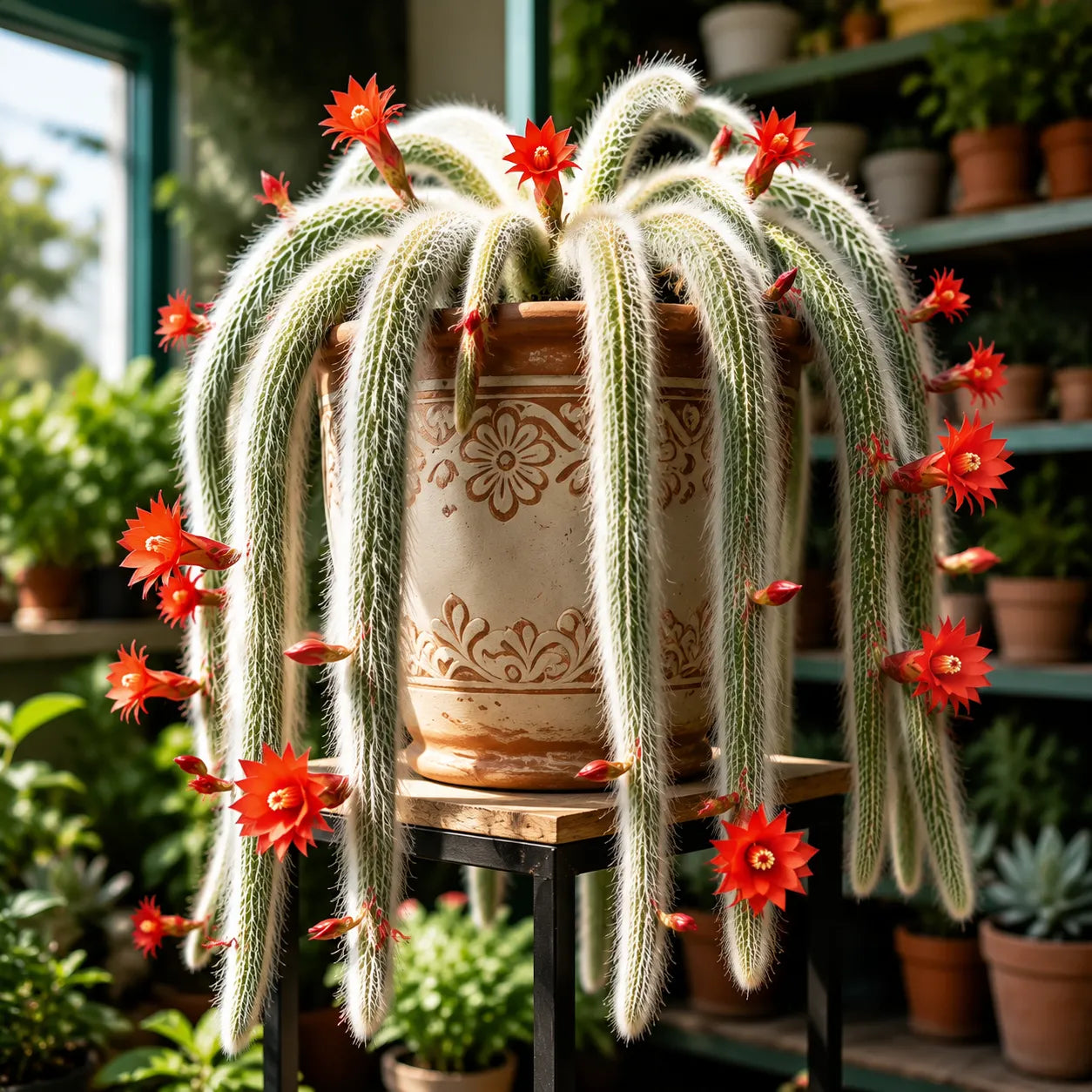 🌵Vzácný kaktus opičí ocas - živoucí vodopád hebké, nadýchané krásy
