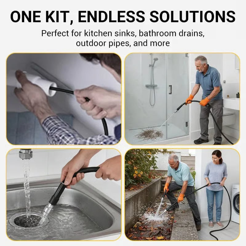 💧 Třívrstvá hadice odolná proti zlomení – PVC a nerezová ocel. Univerzální konektor, snadná instalace. Ideální pro intenzivní čištění! 🚿🔧