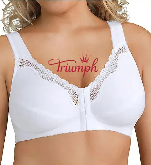 TRIUMPH - (3 KS) PRODYŠNÁ BAVLNĚNÁ KNOFLÍKOVÁ PODPRSENKA, BEZDRÁTOVÁ
