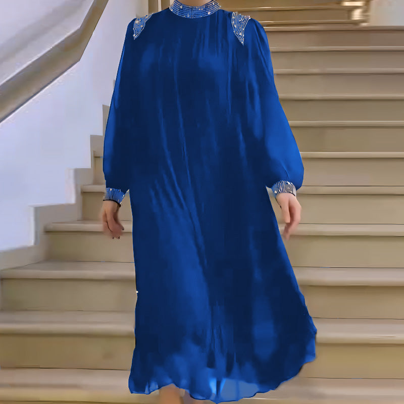 🌹Plisované maxi šaty s lesklými krystaly