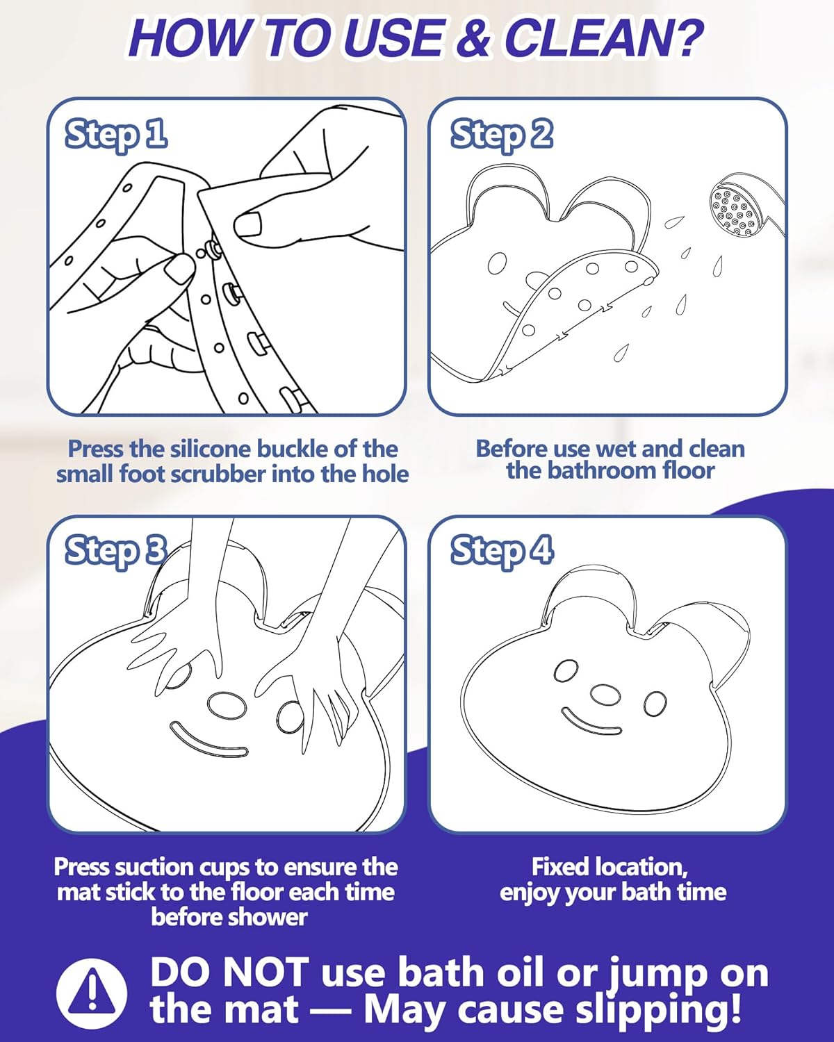 Extra velká podložka na čištění nohou ve sprche