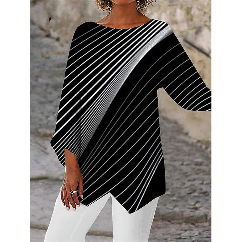 [S-5XL]Nové tričko s dlouhým rukávem a kulatým výstřihem s potiskem 2025