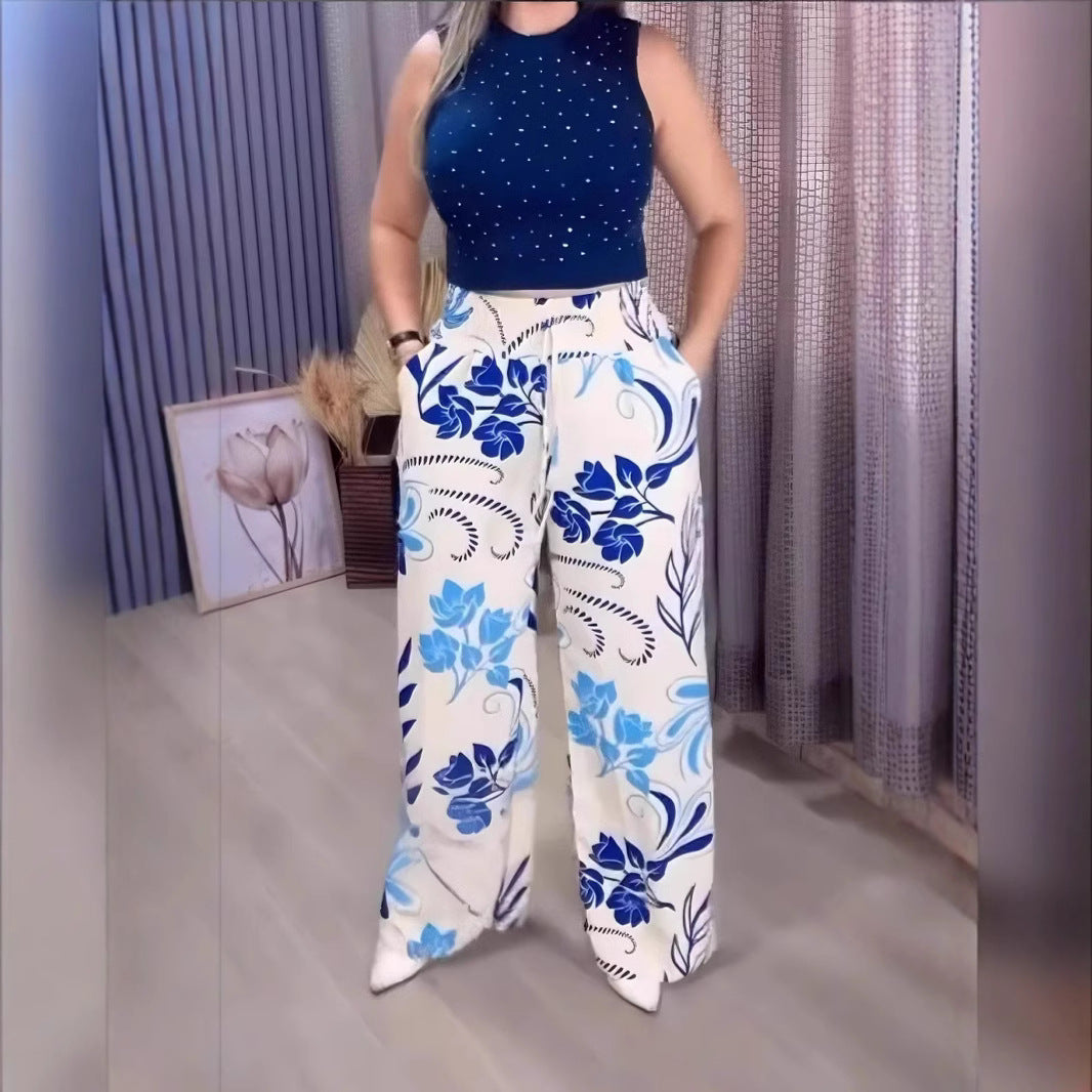 Letní kalhoty s širokými nohavicemi s potiskem pro rok 2025