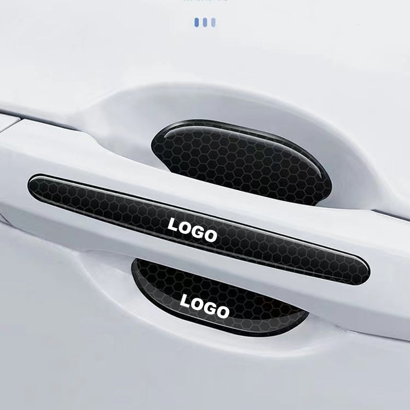 Samolepka na kliku dveří auta (výplň dveří + protikolizní lišta / sada 8 ks)