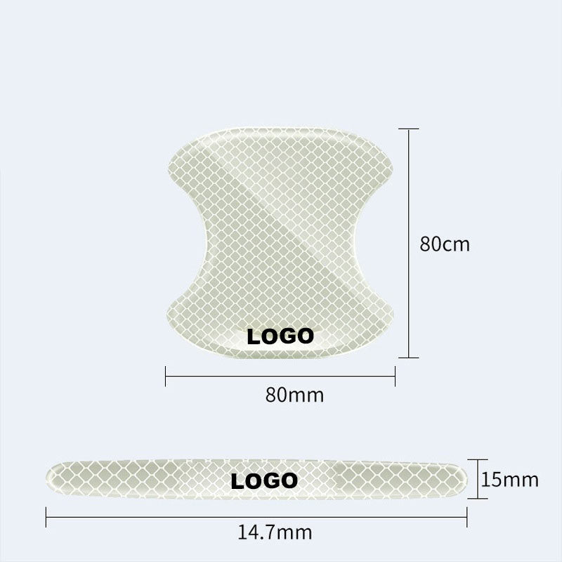 Samolepka na kliku dveří auta (výplň dveří + protikolizní lišta / sada 8 ks)