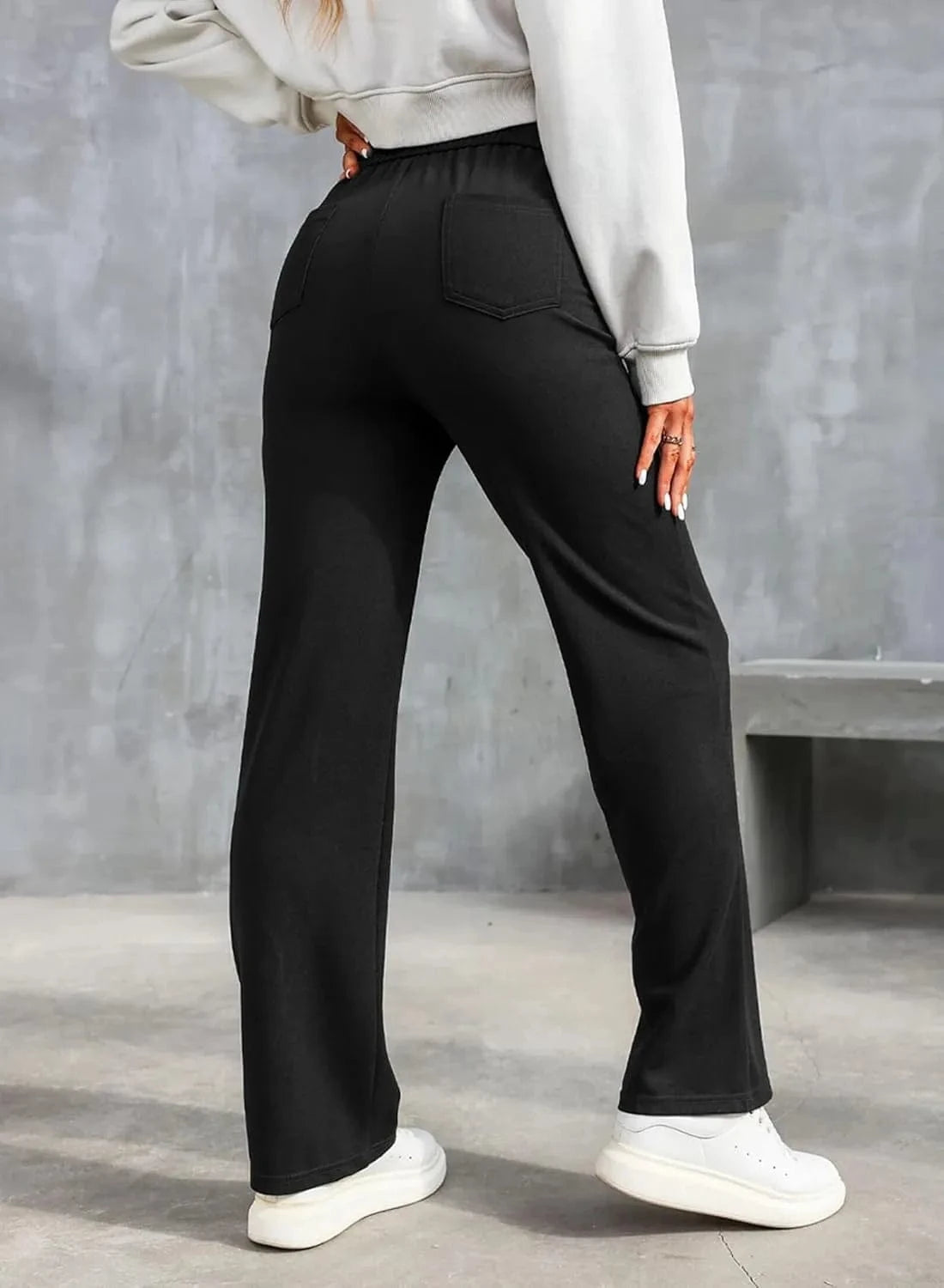 Elastické kalhoty pro volný čas s vysokým pasem