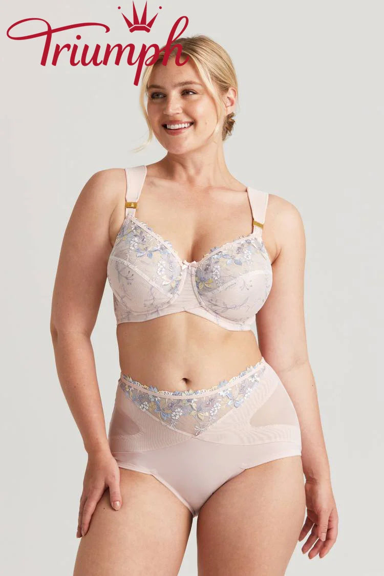 Triumph - 3 ks. (75A-120H) 💝- Romantická dvojitá podprsenka s výšivkou