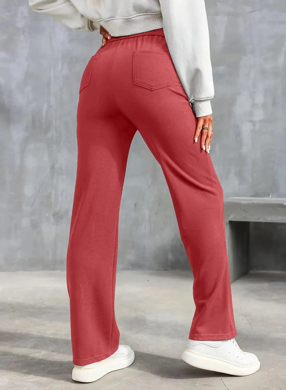 Elastické kalhoty pro volný čas s vysokým pasem