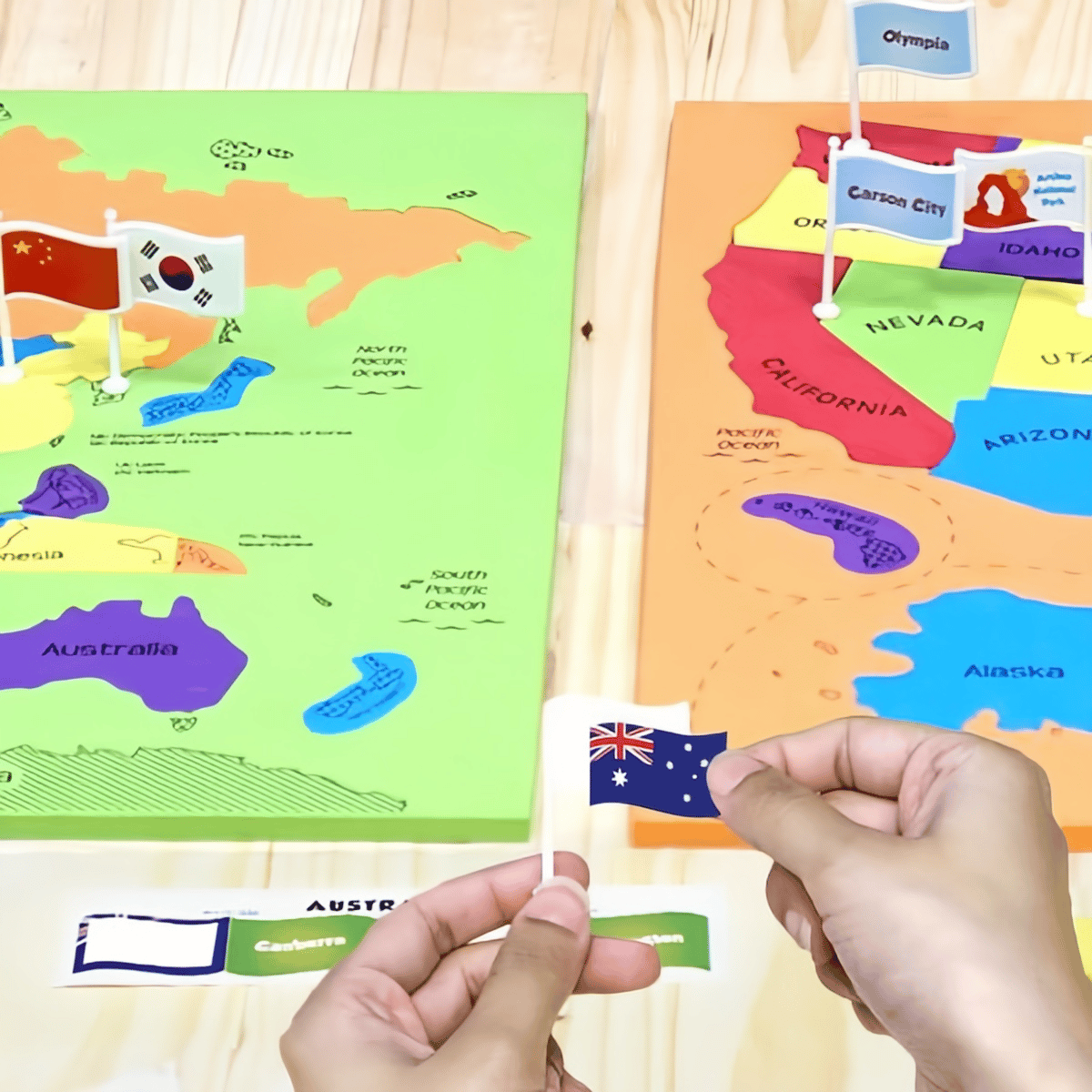 🔥🌍 Sada puzzle s mapou světa a mapou USA