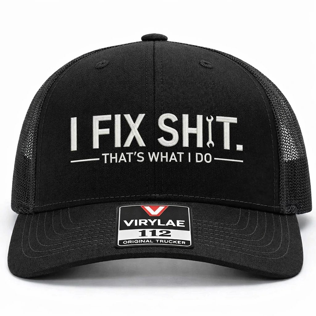 🛠️ Kšiltovka I Fix Shit Trucker – Vtipná čepice mechanika a opraváře