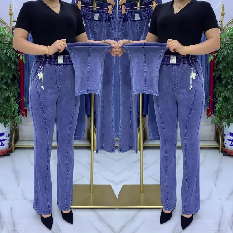 👖[M-4XL] Dámské strečové džíny s vysokým pasem