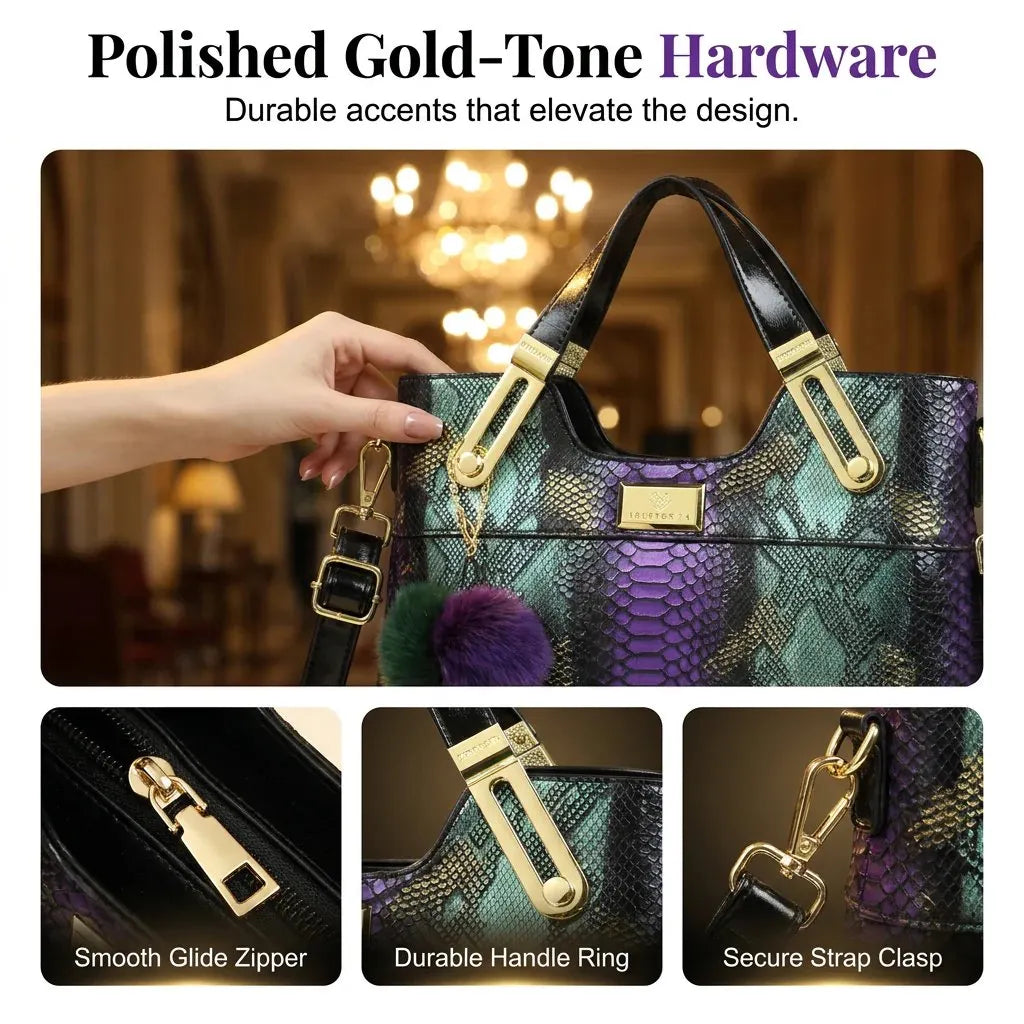🏆POSLEDNÍ DEN VÝPRODEJE - SLEVA 50 %🔥Elegantní taška z umělé hadí kůže