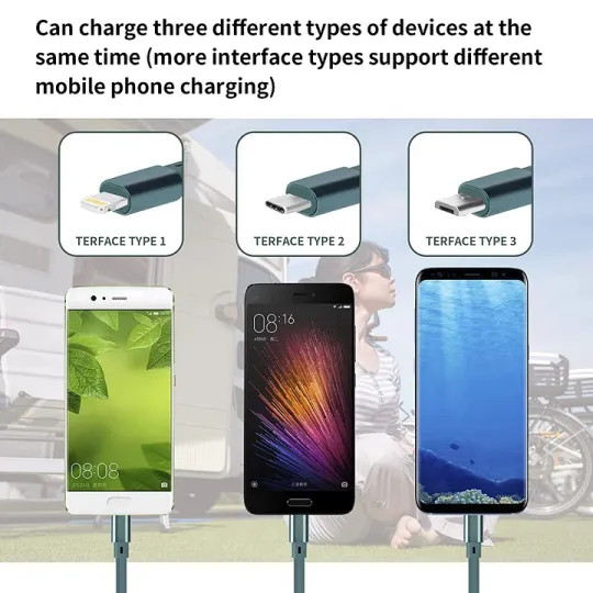3v1 zatahovací datový kabel do auta + nabíječka do auta zdarma
