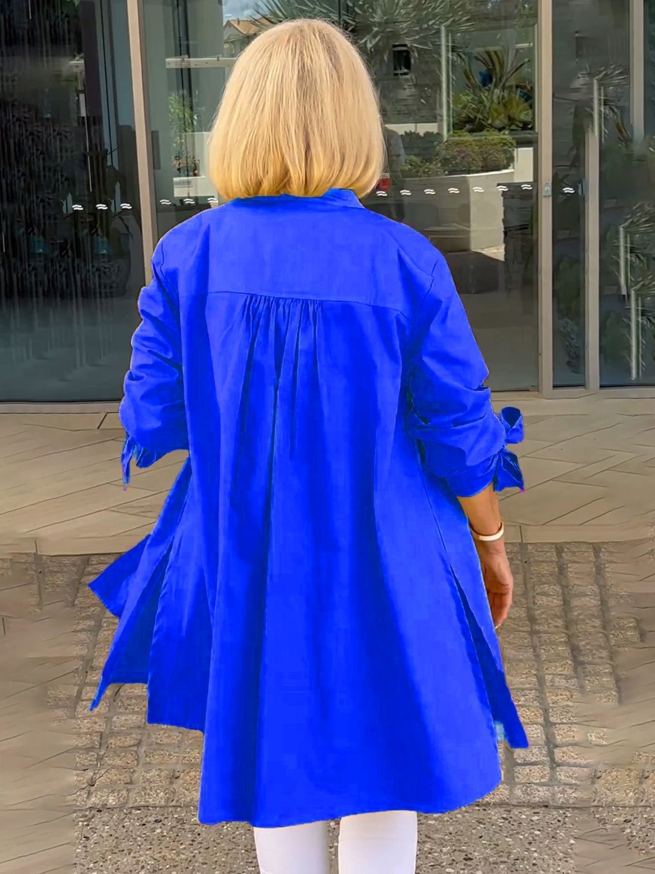 🌸Dlouhé jednobarevné bavlněné bundy pro ženy-TAB