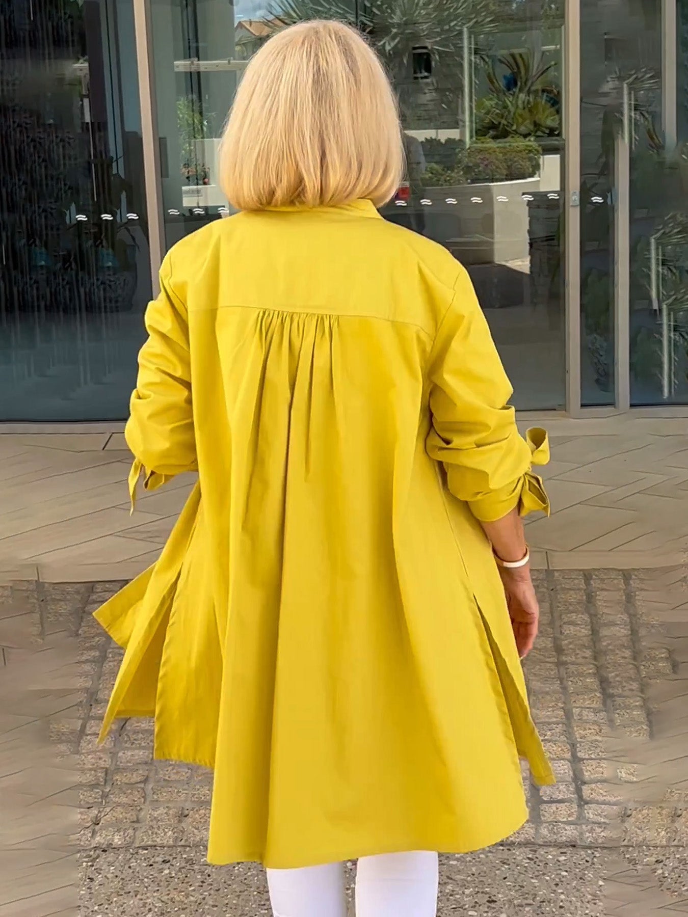 🌸Dlouhé jednobarevné bavlněné bundy pro ženy-TAB