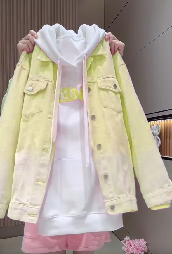 🎨Dámská pohodlná mikina s kapucí Gradient Denim Jacket