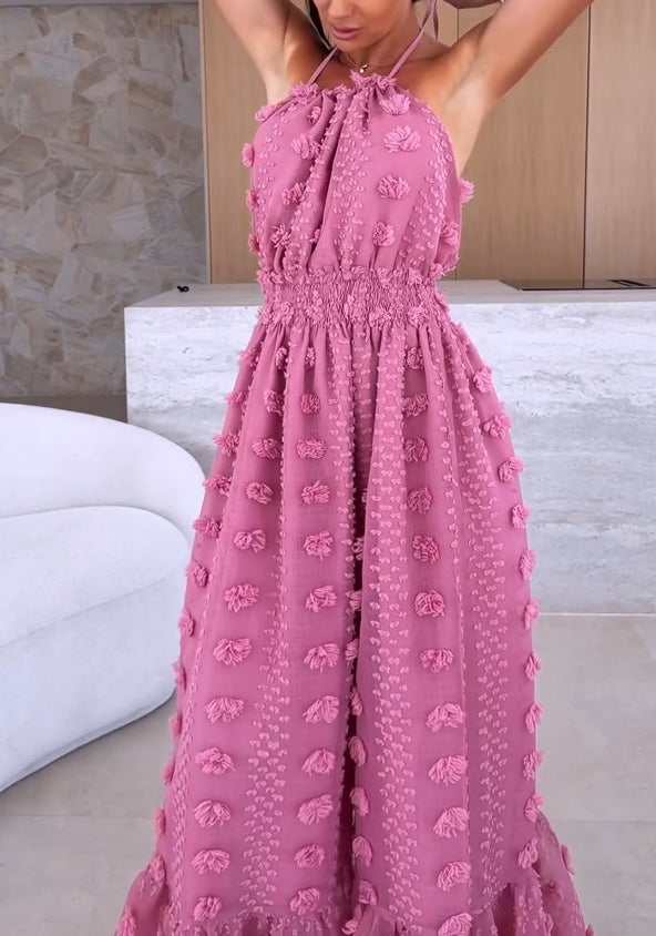 Dámské módní letní šaty s otevřenými zády a velkým rozparkem