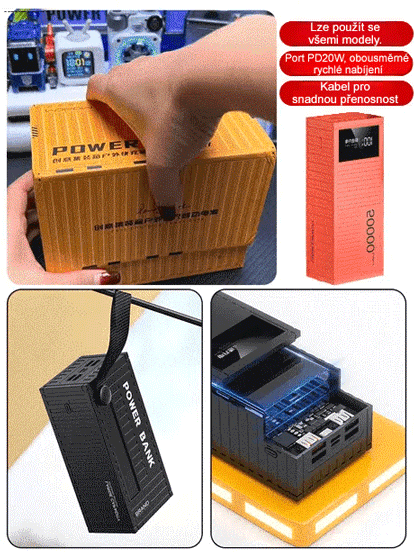 [50000mAh kontejner]Nová verze super rychlého 66W powerbanku.