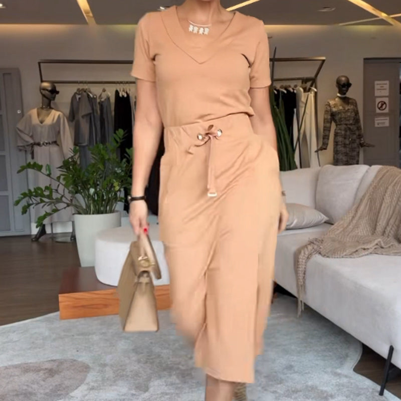 🌸Jarní výprodej🌸Dámský top a sukně s výstřihem do V