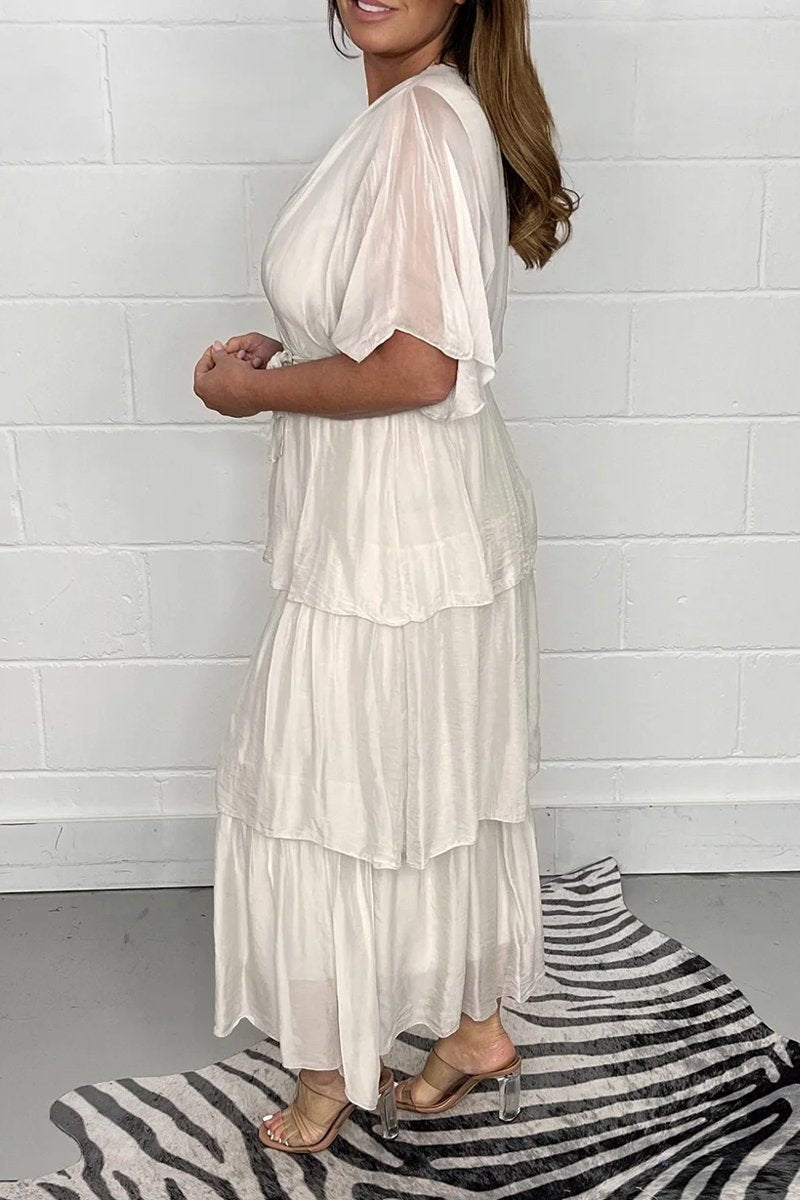 👗Šifonové šaty s výstřihem do V💕