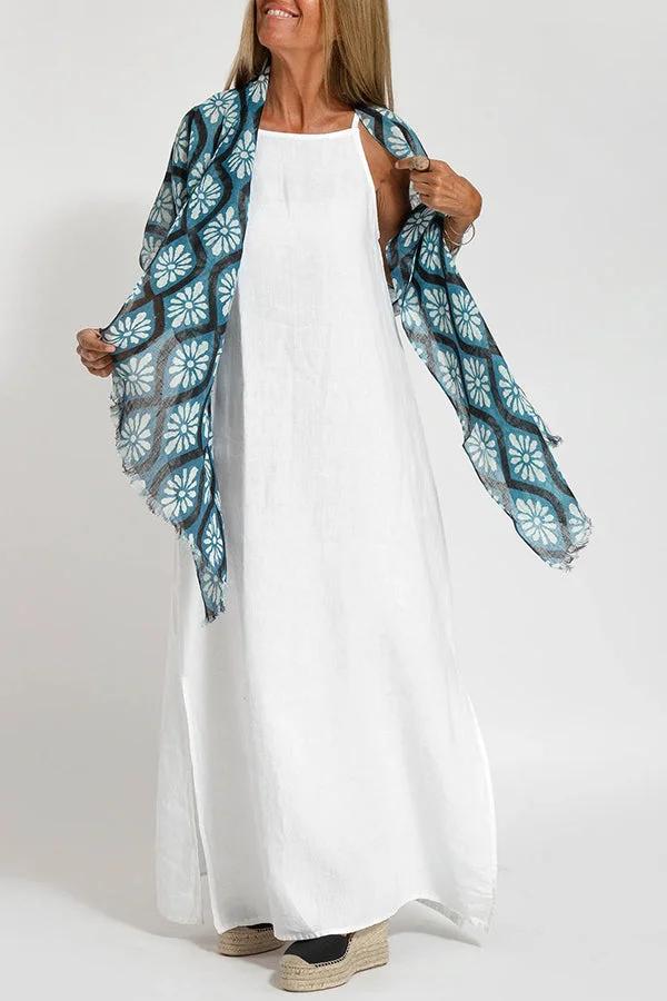 🔥100% len - šaty z hladkého plátna bez rukávů