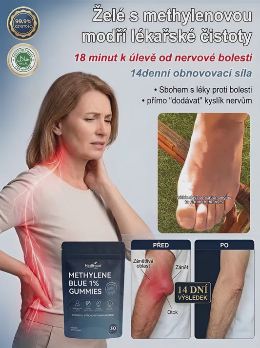 Zmírnění nervové bolesti modrými gumovými bonbóny